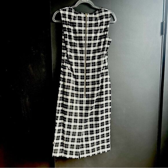 DOLCE & GABBANA classic black and white wool checkered plaid sleeveless pencil - Picture 2 of 10